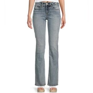SILVER JEANS SUKI MID RISE POWER STRETCH BOOTCUT JEANS WAIST 33” LENGTH 31”